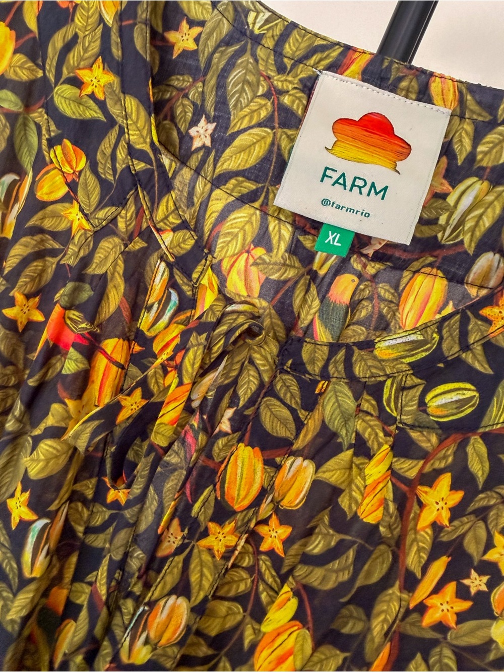 FARM Rio Yellow Printed Tiered Maxi Dress with Drawstring Waist - Picture 4 of 4